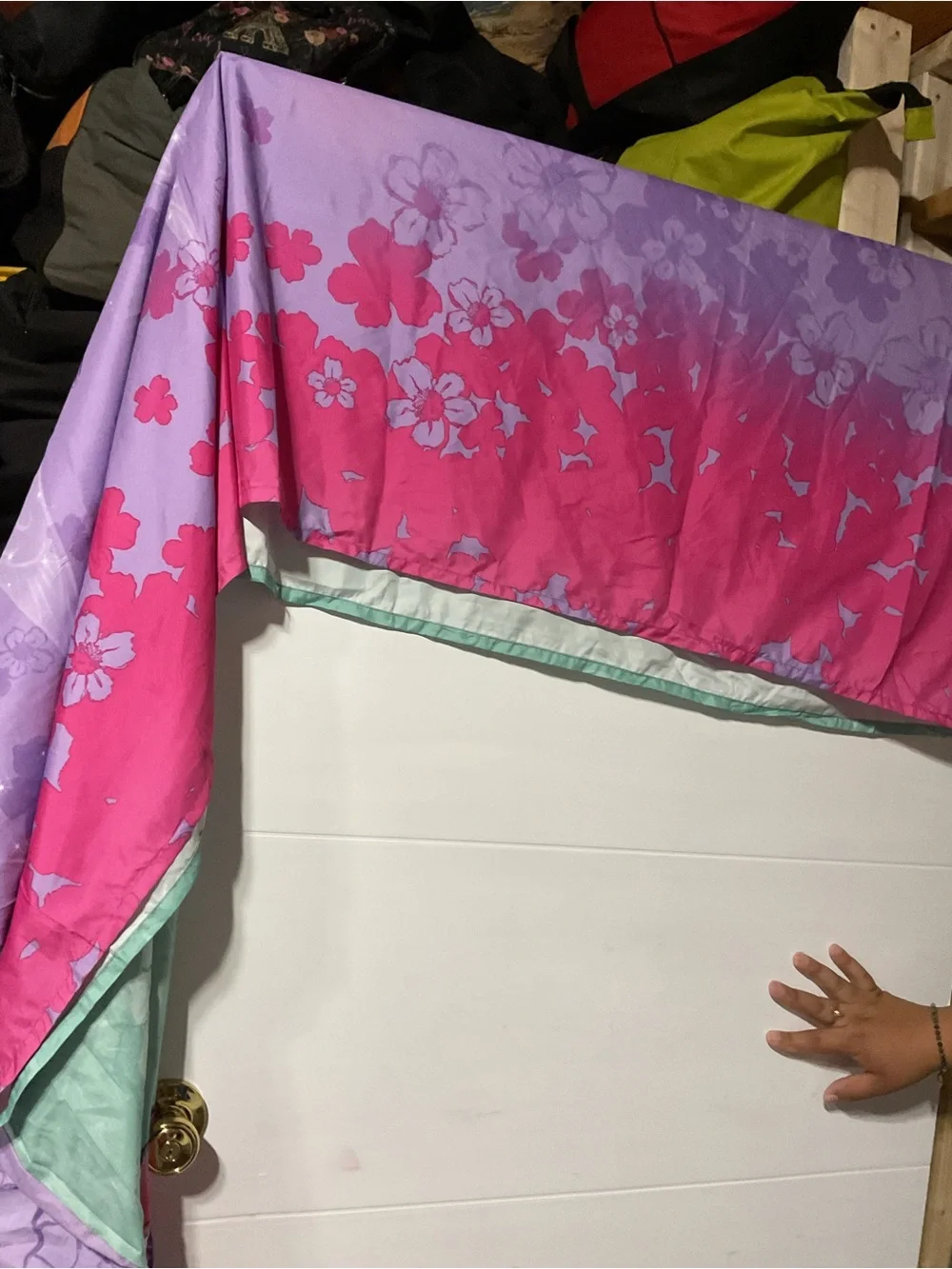 Purple Fairy Princess Bedding Panel with Floral & Butterfly Print
